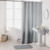 Livetti | Douchegordijn - Shower Curtain | 180x200 | Licht Grijs | One Stk | Polyester | Inclusief Ringen | 1800694 -Badkamer Accessoires Winkel 1200x1200 1973