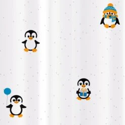 FUNNY PENGUINS - Waterdicht Douchegordijn - Met GRATIS 12 Ringen - Anti-Schimmel Badkamer Gordijn - Wasbaar - 100% Polyester - Pinguins Design - 180X180 CM -Badkamer Accessoires Winkel 1200x1200 2012