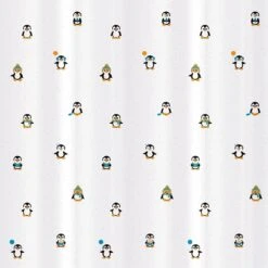 FUNNY PENGUINS - Waterdicht Douchegordijn - Met GRATIS 12 Ringen - Anti-Schimmel Badkamer Gordijn - Wasbaar - 100% Polyester - Pinguins Design - 180X180 CM -Badkamer Accessoires Winkel 1200x1200 2013