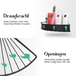 Avint Goods Telescopisch Doucherek Zonder Boren – 4 Laags Badkamerrek Staand – Douche Rek Hoekrek – Zwart -Badkamer Accessoires Winkel 1200x1200 202