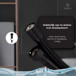 Doucheslang 150 Cm Chroom Zwart – Metaal – Anti-knik – Draaiaansluiting -Badkamer Accessoires Winkel 1200x1200 2091