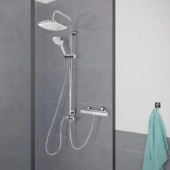 Cornat® SQUARE NEO - Roestvrij Staal Doucheset – Industrieel - Hoofd- En Handdouche - Douchesysteem - Waterbesparend – Reno Functie -Badkamer Accessoires Winkel 1200x1200 2178