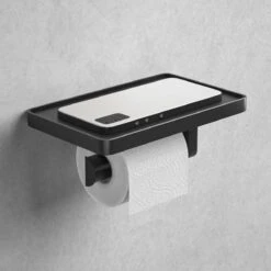 SaniRay Toiletrolhouder Met Telefoonhouder - Toiletrolhouder Met Planchet Voor Telefoon - Kunststof - WC Rolhouder Met Plankje Voor Telefoon. -Badkamer Accessoires Winkel 1200x1200 227
