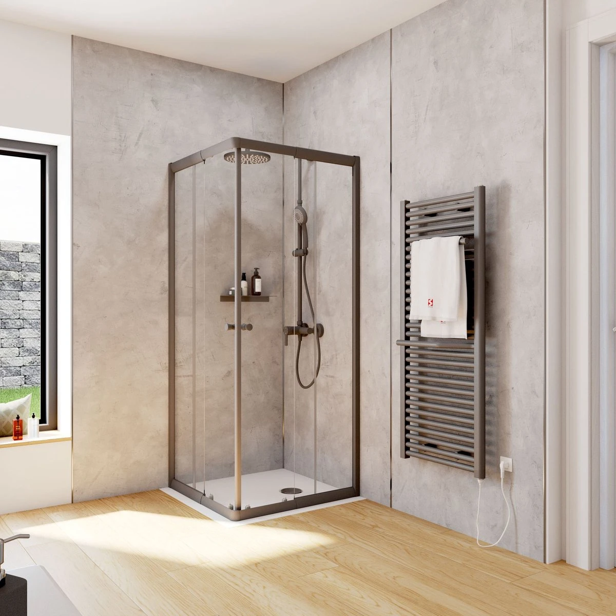 Schulte Douchecabine - Sunny Hoekinstap Met Schuifdeuren - Groot Verstelbereik 73,5 Tot Max. 88,5 Cm - Hoogte 180 Cm - Zwarte Profiel Met Helder Veiligheidsglas - Montage Op Douchebak Of Direct Op De Douchevloer 4 Schulte Douchecabine - Sunny Hoekinstap Met Schuifdeuren - Groot Verstelbereik 73,5 Tot Max. 88,5 Cm - Hoogte 180 Cm - Zwarte Profiel Met Helder Veiligheidsglas - Montage Op Douchebak Of Direct Op De Douchevloer - Afbeelding 2