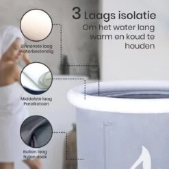 Zitbad Voor Volwassenen - Bath Bucket - Ijsbad - Ice Bath - Inklapbaar Bad - Wim Hof Methode - Opblaasbaarbad - Inclusief Voetpomp - Inclusief Ingebouwd Zitkussen - Grijs -Badkamer Accessoires Winkel 1200x1200 2400