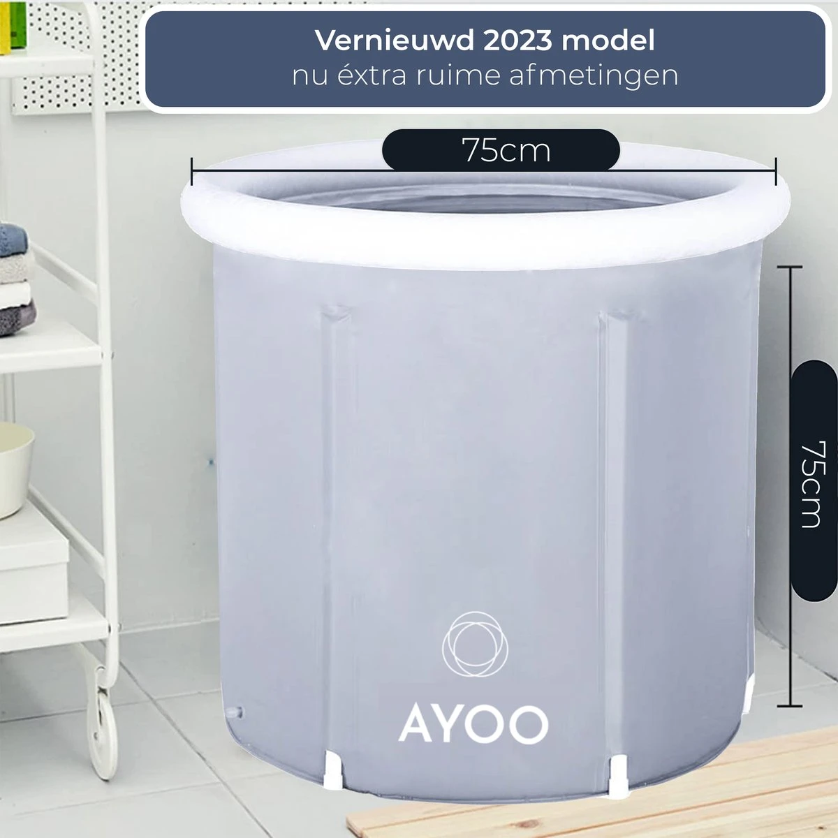 AYOO® Zitbad - Opblaasbaar Bad - Opvouwbaar Bad - Wim Hof Methode - Ijsbad - Badkuip - Zitbad Voor Volwassenen - Bathtub - Zitbaden - Bath Bucket - Inclusief Voetpomp - Grijs 8 AYOO® Zitbad - Opblaasbaar Bad - Opvouwbaar Bad - Wim Hof Methode - Ijsbad - Badkuip - Zitbad Voor Volwassenen - Bathtub - Zitbaden - Bath Bucket - Inclusief Voetpomp - Grijs - Afbeelding 6