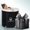 Lagoon® Opblaasbaar Zitbad Voor Volwassenen Bathbucket - Met Relaxing Giftset - Wim Hof Methode - Opvouwbaar & Inklapbaar Spa Bad - Bath Bucket - IJsbad - Opblaasbad - Dompelbad -Badkamer Accessoires Winkel 1200x1200 2490