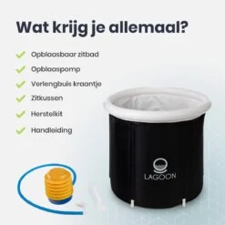 Lagoon® Opblaasbaar Zitbad Voor Volwassenen Bathbucket - Met Relaxing Giftset - Wim Hof Methode - Opvouwbaar & Inklapbaar Spa Bad - Bath Bucket - IJsbad - Opblaasbad - Dompelbad -Badkamer Accessoires Winkel 1200x1200 2496