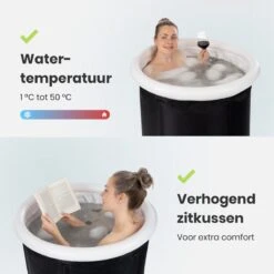 Lagoon® Opblaasbaar Zitbad Voor Volwassenen Bathbucket - Met Relaxing Giftset - Wim Hof Methode - Opvouwbaar & Inklapbaar Spa Bad - Bath Bucket - IJsbad - Opblaasbad - Dompelbad -Badkamer Accessoires Winkel 1200x1200 2497
