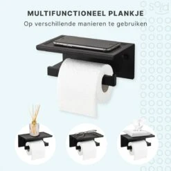 Toiletrolhouder Met Planchet - WC Rolhouder - Badkameraccessoires - Mat Zwart - 18,5x11 Cm 13 Toiletrolhouder Met Planchet - WC Rolhouder - Badkameraccessoires - Mat Zwart - 18,5x11 Cm -Badkamer Accessoires Winkel 1200x1200 251