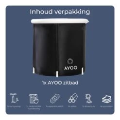 AYOO® Zitbad - Opblaasbaar Bad - Opvouwbaar Bad - IJsbad - Badkuip - Zitbad Voor Volwassenen - Bathtub - Zitbaden - Bath Bucket - Wim Hof Methode - Inclusief Voetpomp - Zwart -Badkamer Accessoires Winkel 1200x1200 2526