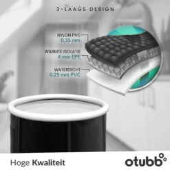 Zitbad | Opblaasbaar Zitbad Voor Volwassenen Van OTUBB | Ofuro | Opvouwbare Badkuip | Inklapbaar | Rond | IJsbad | Zwart | Bath Bucket -Badkamer Accessoires Winkel 1200x1200 2535