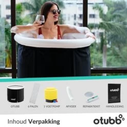 Zitbad | Opblaasbaar Zitbad Voor Volwassenen Van OTUBB | Ofuro | Opvouwbare Badkuip | Inklapbaar | Rond | IJsbad | Zwart | Bath Bucket -Badkamer Accessoires Winkel 1200x1200 2536