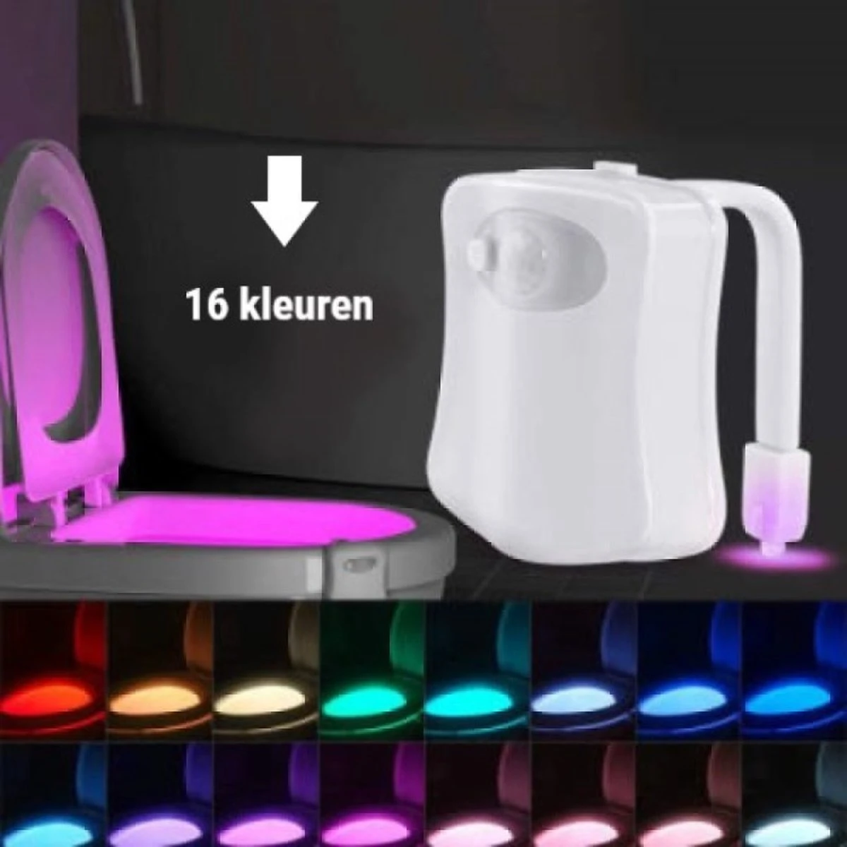 Toiletpotverlichting - Toiletpotverlichting 16 Kleuren - Toiletpot - Verlichting - Toilet Lamp - Nachtlampje Met Bewegingssensor - LED - WC - Toiletpotverlichting Met Sensor - Toiletpot Verlichting 3 Toiletpotverlichting - Toiletpotverlichting 16 Kleuren - Toiletpot - Verlichting - Toilet Lamp - Nachtlampje Met Bewegingssensor - LED - WC - Toiletpotverlichting Met Sensor - Toiletpot Verlichting