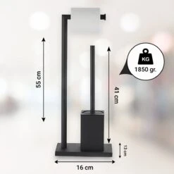 VDN Stainless Wc Rolhouder Staand - Wc Borstel Met Houder Zwart - Toiletrolhouder En Toiletborstel Met Houder - Vierkant - RVS - 2 In 1 -Badkamer Accessoires Winkel 1200x1200 259