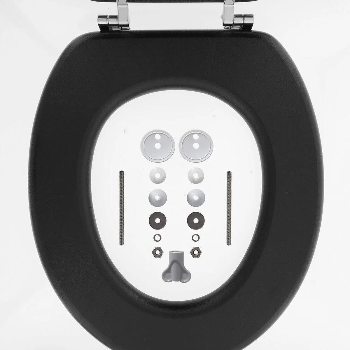 Tiger Leatherlook - Toiletbril - WC Bril - MDF - Zwart 9 Tiger Leatherlook - Toiletbril - WC Bril - MDF - Zwart - Afbeelding 7