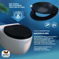 Casaria Wc-bril Met Deksel Sluitingsmechanisme Toiletzitting MDF Zwart -Badkamer Accessoires Winkel 1200x1200 2620