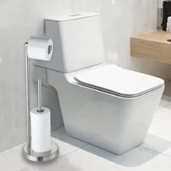 VDN Stainless Wc Rolhouder Staand - Toiletrolhouder En Reserverolhouder - RVS - Geschikt Voor 3+1 WC Papier Rollen - 2 In 1 -Badkamer Accessoires Winkel 1200x1200 277