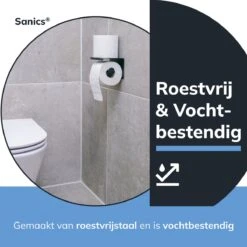 Sanics WC Rolhouder Zwart – Toiletrolhouder Zonder Boren – Met Plankje - Zelfklevend - RVS -Badkamer Accessoires Winkel 1200x1200 308