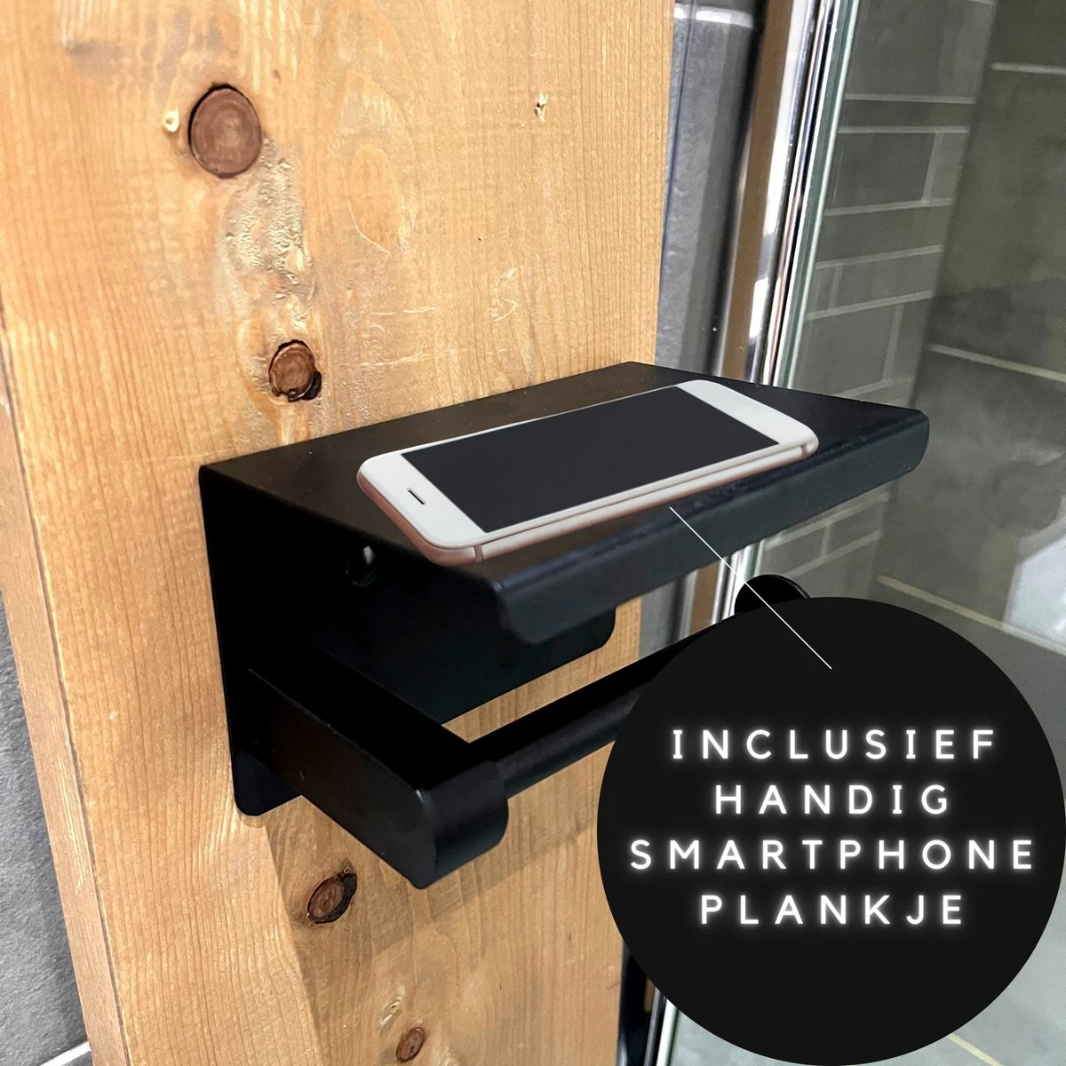 WC Rolhouder - Zelfklevend Toiletrolhouder Met Plankje - WC Papier Houder Zonder Boren - WC Rolhouder Met Plankje - Toiletrolhouder - Toiletrolhouder Zwart - Fienosa 7 WC Rolhouder - Zelfklevend Toiletrolhouder Met Plankje - WC Papier Houder Zonder Boren - WC Rolhouder Met Plankje - Toiletrolhouder - Toiletrolhouder Zwart - Fienosa - Afbeelding 5