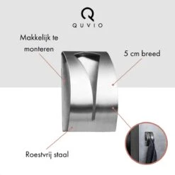 QUVIO Handdoek Houder RVS - Handdoek Of Theedoek Klem Met Plakstrip Voor In Keuken, Badkamer, Toilet Of Bijkeuken - Strak Design En Geen Schroeven Nodig - Staal - Klem - Theedoek 17 QUVIO Handdoek Houder RVS - Handdoek Of Theedoek Klem Met Plakstrip Voor In Keuken, Badkamer, Toilet Of Bijkeuken - Strak Design En Geen Schroeven Nodig - Staal - Klem - Theedoek -Badkamer Accessoires Winkel 1200x1200 411