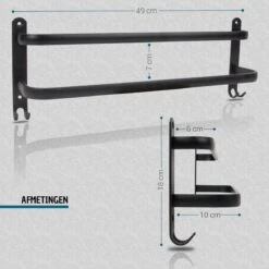 Vannons - Handdoekrek - Handdoekrek Badkamer - 2 Handdoeken - Zwart -Badkamer Accessoires Winkel 1200x1200 474