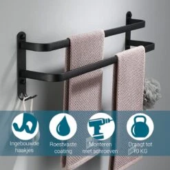 Vannons - Handdoekrek - Handdoekrek Badkamer - 2 Handdoeken - Zwart -Badkamer Accessoires Winkel 1200x1200 476