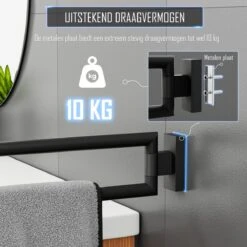 Nolad® Handdoekrek 2 Armig - Handdoekhouder - Handdoekenrek - RVS - Zwart -Badkamer Accessoires Winkel 1200x1200 486