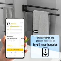Nolad® Handdoekrek 2 Armig - Handdoekhouder - Handdoekenrek - RVS - Zwart -Badkamer Accessoires Winkel 1200x1200 488