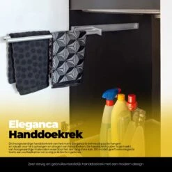 Eleganca Handdoekrek – Handdoekhouder Keuken – Handdoekstang – Ideaal Voor In Keukenkastjes – 44cm Uittrekbaar – 2 Armen – Handdoekrek Badkamer – Inclusief Bevestigingsmateriaal – Hoge Kwaliteit Aluminium – Zilver -Badkamer Accessoires Winkel 1200x1200 492
