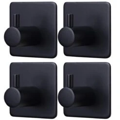 Trendfield Handdoekhaakjes Zelfklevend Zwart - 4 Vierkante Zwarte Handdoek Haakjes - Handdoekhaak - Zwart -Badkamer Accessoires Winkel 1200x1200 498