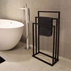 Badkamerhanger Handdoekenrek 3 Armen Zwart -Badkamer Accessoires Winkel 1200x1200 502