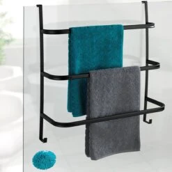 WENKO Handdoekhouder Irpinia 78x55cm Staal Zwart - Handdoekrek - Handdoekenrek Badkamer -Badkamer Accessoires Winkel 1200x1200 513