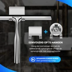 Douchewisser Met Ophangsysteem - Raamwisser - Raamtrekker - RVS - Extra Siliconen Strip -Badkamer Accessoires Winkel 1200x1200 558