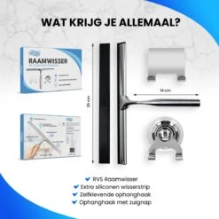 Douchewisser Met Ophangsysteem - Raamwisser - Raamtrekker - RVS - Extra Siliconen Strip -Badkamer Accessoires Winkel 1200x1200 563