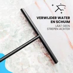 Vloertrekker Met Steel - Vloerwisser Voor In Badkamer - Watertrekker Douche - Douchewisser Zwart -Badkamer Accessoires Winkel 1200x1200 579
