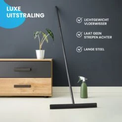 Vloertrekker Met Steel - Vloerwisser Voor In Badkamer - Watertrekker Douche - Douchewisser Zwart -Badkamer Accessoires Winkel 1200x1200 580