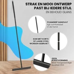 Vloertrekker Met Steel - Vloerwisser Voor In Badkamer - Watertrekker Douche - Douchewisser Zwart -Badkamer Accessoires Winkel 1200x1200 582