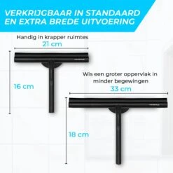 Minismus Extra Brede Douchewisser Met Magneethouder Ophangsysteem Ophanghaak - 33 Cm Breed - Zwart -Badkamer Accessoires Winkel 1200x1200 597