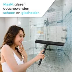 Minismus Douchewisser Met Magneethouder Ophangsysteem Zonder Boren - 21 Cm Breed - Zwart -Badkamer Accessoires Winkel 1200x1200 607