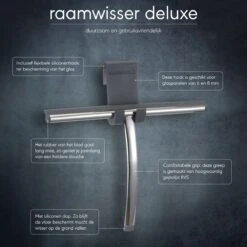 Sealskin Deluxe Raamwisser Inclusief Flexibele Glashaak - RVS Gepolijst -Badkamer Accessoires Winkel 1200x1200 616