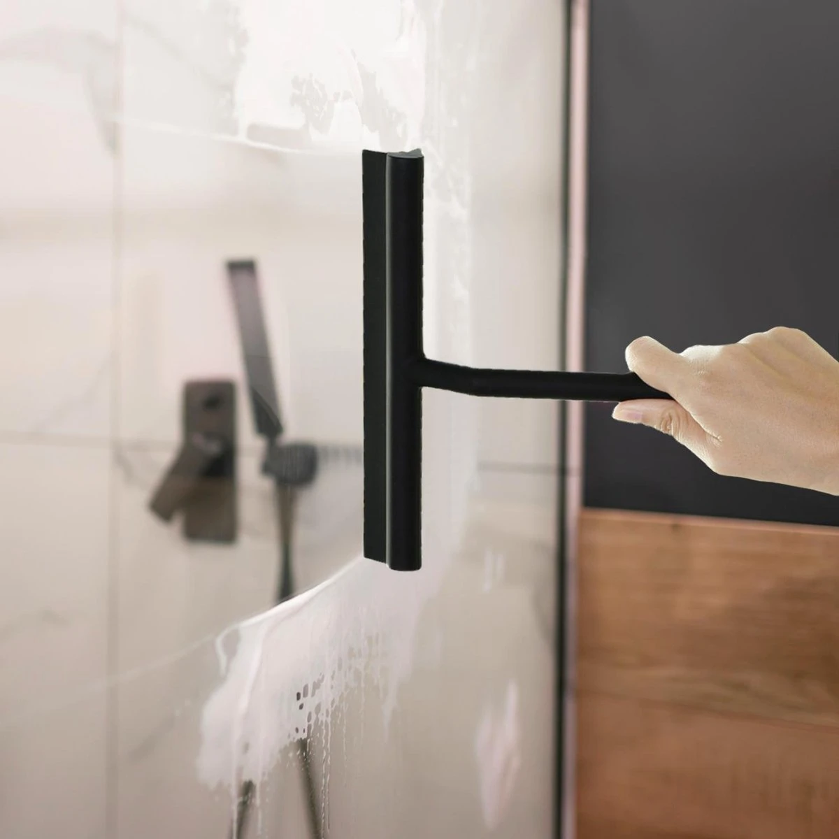 Vivid Green Siliconen Douchewisser Met Ophangsysteem – Raamwisser – Trekker Douche - Badkamer Accesoires – Wisser - Zwart 6 Vivid Green Siliconen Douchewisser Met Ophangsysteem – Raamwisser – Trekker Douche - Badkamer Accesoires – Wisser - Zwart - Afbeelding 4