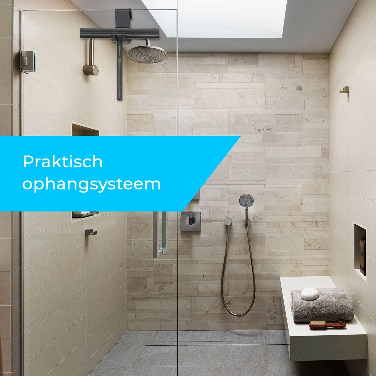 Minismus Extra Brede Douchewisser Met Ophanghaak - Raamwisser - Silicone Douchetrekker Badkamer - 33 Cm Breed - Zwart 4 Minismus Extra Brede Douchewisser Met Ophanghaak - Raamwisser - Silicone Douchetrekker Badkamer - 33 Cm Breed - Zwart - Afbeelding 2