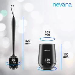 Toiletborstel Met Houder - WC Borstel - Vrijstaand - Siliconen - Zwart -Badkamer Accessoires Winkel 1200x1200 729