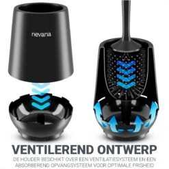 Toiletborstel Met Houder - WC Borstel - Vrijstaand - Siliconen - Zwart -Badkamer Accessoires Winkel 1200x1200 732