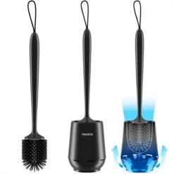 Toiletborstel Met Houder - WC Borstel - Vrijstaand - Siliconen - Zwart -Badkamer Accessoires Winkel 1200x1200 734