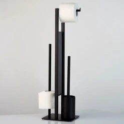 WENKO Toiletbutler Rivalta Zwart - Toiletborstel Met Houder, Toiletrolhouder En Reserverolhouder -Badkamer Accessoires Winkel 1200x1200 743