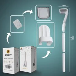 Bradey Toiletborstel Siliconen - WC Borstel Met Houder - Optimale Hygiëne - Golfclub-vorm - Komt In Alle Hoeken -Badkamer Accessoires Winkel 1200x1200 783