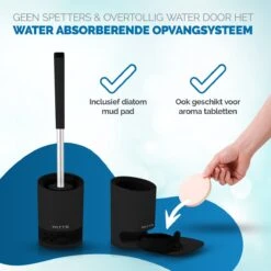 WITTS WC Borstel Met Houder - Staand Of Hangend – Mat Zwart - Incl. Absorberende Pad -Badkamer Accessoires Winkel 1200x1200 817