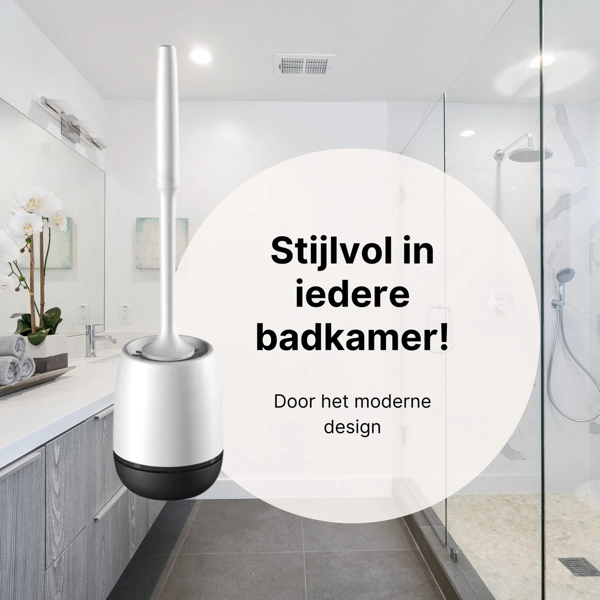 Merkloos Toiletborstel Siliconen Met Houder - Luxe WC Borstel - Vrijstaand Of Hangend - Antibacteriële Borstel Zonder Krassen - Sneldrogend - Wit Met Zwart 9 Merkloos Toiletborstel Siliconen Met Houder - Luxe WC Borstel - Vrijstaand Of Hangend - Antibacteriële Borstel Zonder Krassen - Sneldrogend - Wit Met Zwart - Afbeelding 7